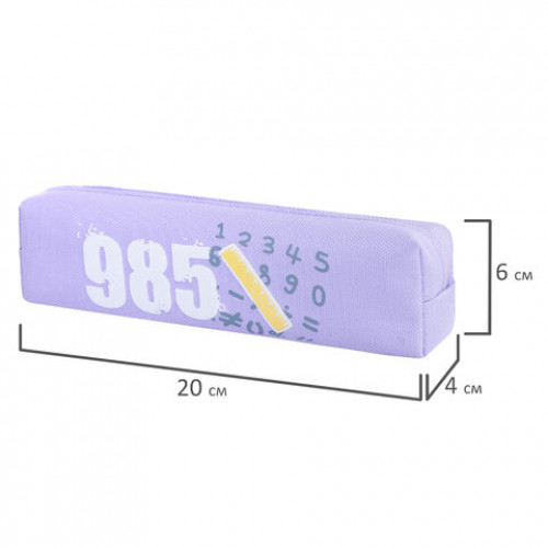 Пенал ЮНЛАНДИЯ ЮНИОР, 1 отделение, полиэстер, Numbers, 20х6х4 см, 273807