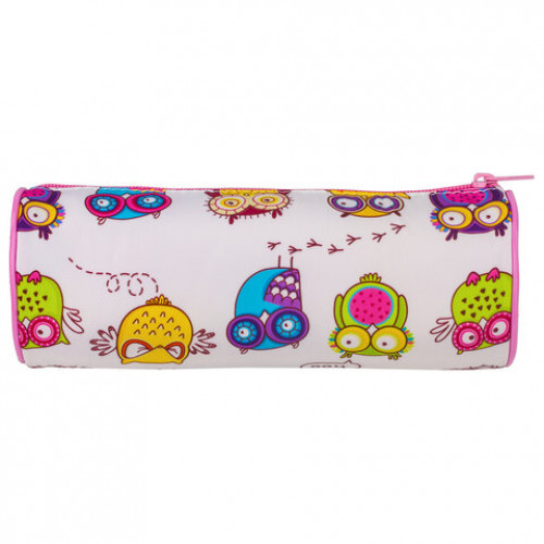 Пенал-тубус BRAUBERG, с эффектом Soft Touch, мягкий, Owls, 22х8 см, 229007