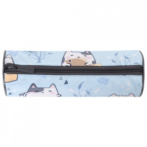 Пенал-тубус BRAUBERG, с эффектом SOFT TOUCH, полиэстер, Funny cats, 22х8 см, 270060