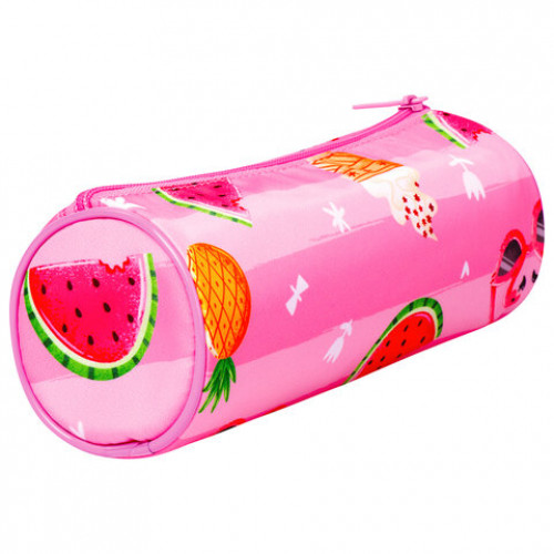 Пенал-тубус BRAUBERG, с эффектом Soft Touch, мягкий, Watermelon, 22х8 см, 229009