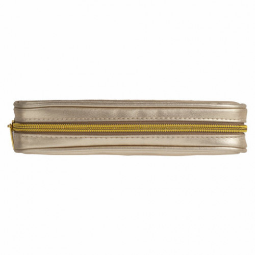 Пенал-косметичка BRAUBERG SPARKLE на молнии, мягкий, золотистый, 22х4х7 см, 270050