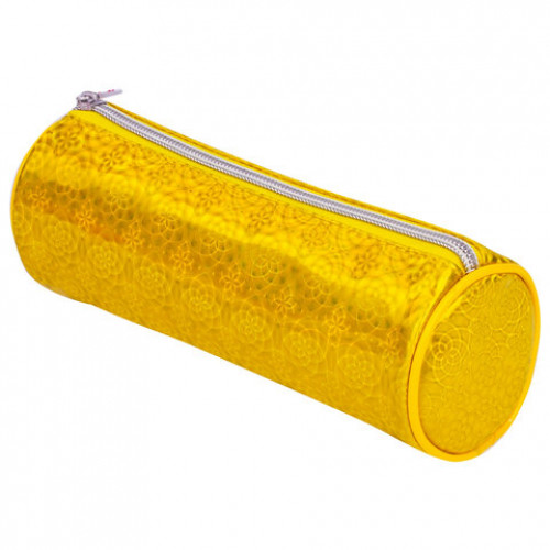 Пенал-тубус BRAUBERG, мягкий, Glitter Gold, 20х7х7 см, 229016