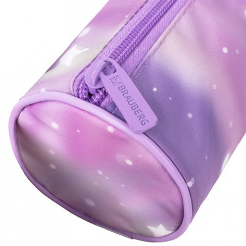 Пенал-тубус BRAUBERG, с эффектом SOFT TOUCH, полиэстер, Stars2, 22х8 см, 270059