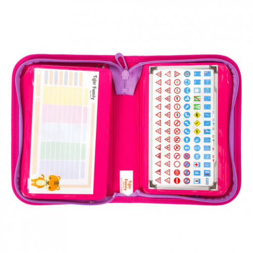 Пенал TIGER FAMILY с наполнением, 1 отделение, 2 откидные планки, 31 предмет, Rainbow Sorbet, 20х14х4 см, 228947, TGRW-011C1