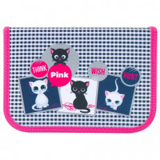 Пенал TIGER FAMILY 1 отделение, 1 откидная планка, ткань, Think Pink, Европейский, 20х14х4 см, 228968, TGNQ-053C1E