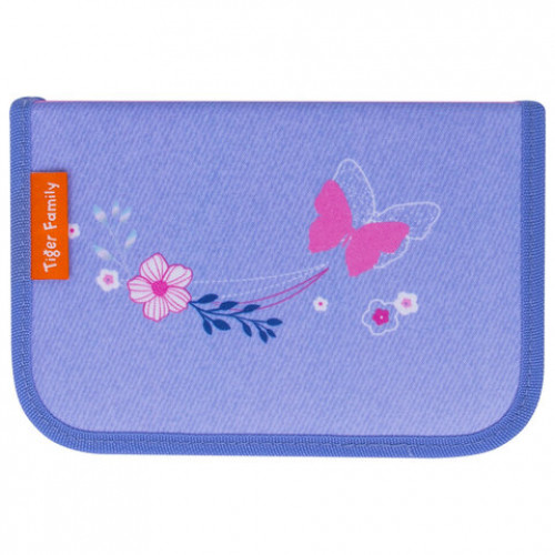 Пенал TIGER FAMILY 1 отделение, 2 откидные планки, ткань, Marshmallow Butterfly, 20х14х4 см, 228953, TGPR-006C1E