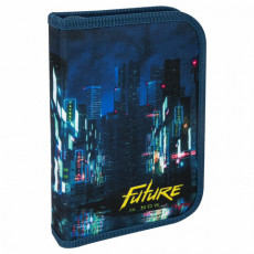 Пенал BRAUBERG, 1 отделение, 2 откидные планки, полиэстер, 21х14 см, Future, 270718
