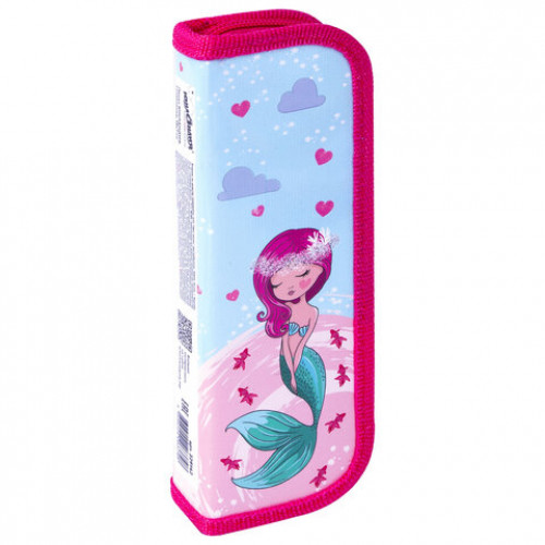 Пенал ЮНЛАНДИЯ, 1 отделение, ламинированный картон, 19х7 см, Mermaid, 229142
