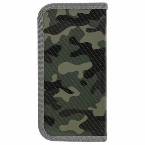 Пенал ПИФАГОР, 1 отделение, ламинированный картон, 19х9 см, Army, 271101