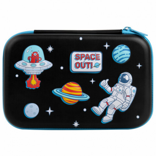 Пенал BRAUBERG KIDS большой удобный с откидной планкой, EVA, 22х15х4 см, Space out, 271556