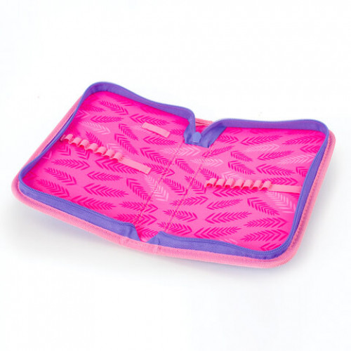 Пенал BRAUBERG, 1 отделение, ткань, 20х14 см, Flamingo, 229279