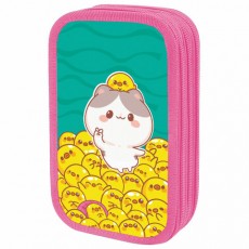 Пенал ЮНЛАНДИЯ, 3 отделения, картон с эффектом soft-touch, 19х11 см, Duck tales, 273500