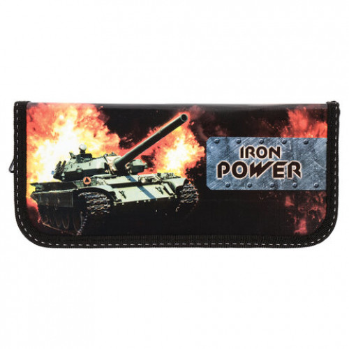 Пенал ПИФАГОР, 1 отделение, ламинированный картон, 19х9 см, Iron Power, 229193