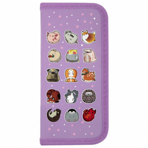 Пенал ПИФАГОР, 1 отделение, ламинированный картон, 19х9 см, Animals, 271099