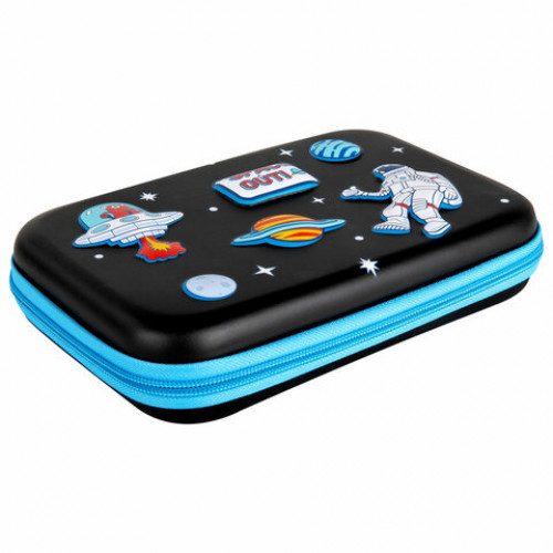 Пенал BRAUBERG KIDS большой удобный с откидной планкой, EVA, 22х15х4 см, Space out, 271556