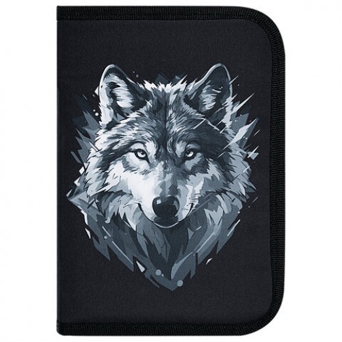 Пенал BRAUBERG, 1 отделение, полиэстер, 21х14 см, Gray wolf, 273520