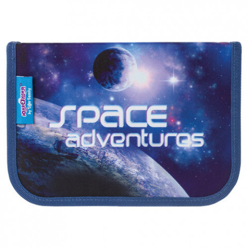 Пенал ЮНЛАНДИЯ by TIGER FAMILY 1 отделение, 1 откидная планка, ткань, Space adventures, 20х14х4 см, 229990