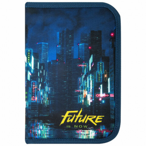 Пенал BRAUBERG, 1 отделение, 2 откидные планки, полиэстер, 21х14 см, Future, 270718