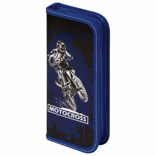 Пенал ПИФАГОР, 1 отделение, ламинированный картон, 19х9 см, Motocross, 229194