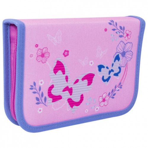 Пенал TIGER FAMILY 1 отделение, 2 откидные планки, ткань, Marshmallow Butterfly, 20х14х4 см, 228953, TGPR-006C1E