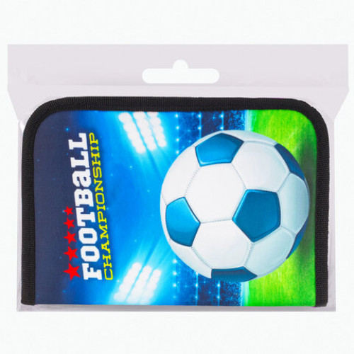 Пенал BRAUBERG, 1 отделение, 1 откидная планка, полиэстер, 21х14 см, Football champion, 270309