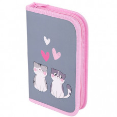 Пенал ЮНЛАНДИЯ, 1 отделение, картон с эффектом soft-touch, 19х11 см, Sweet whiskers, 272261
