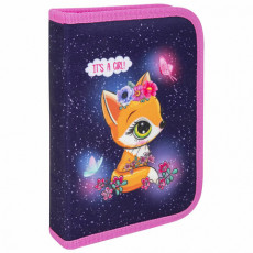 Пенал BRAUBERG, 1 отделение, полиэстер, 21х14 см, Little fox, 270709