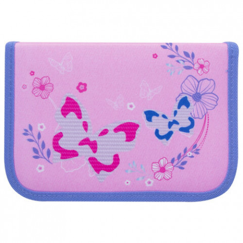 Пенал TIGER FAMILY 1 отделение, 2 откидные планки, ткань, Marshmallow Butterfly, 20х14х4 см, 228953, TGPR-006C1E