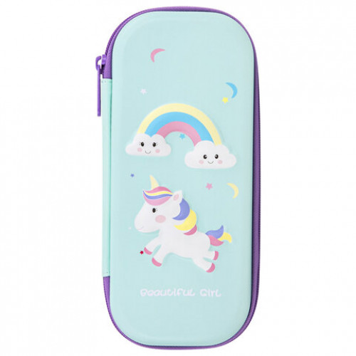 Пенал BRAUBERG, 1 отделение, 1 откидная планка, EVA 3D, 22х10х5 см, Unicorn, 270699