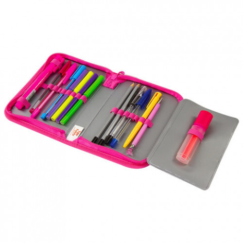 Пенал TIGER FAMILY 1 отделение, 1 откидная планка, ткань, Think Pink, Европейский, 20х14х4 см, 228968, TGNQ-053C1E