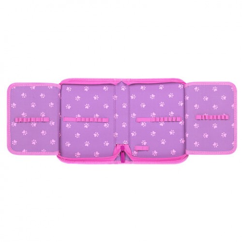 Пенал BRAUBERG, 1 отделение, 2 откидные планки, полиэстер, 21х14 см, Paw prints, 273526