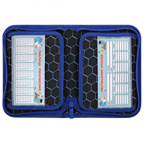 Пенал BRAUBERG, 1 отделение, 2 откидные планки, полиэстер, 21х14 см, Burning ball, 273529