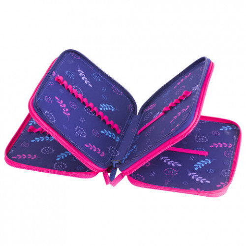 Пенал BRAUBERG, 3 отделения, полиэстер, 21х14 см, Beautiful butterfly, 270323