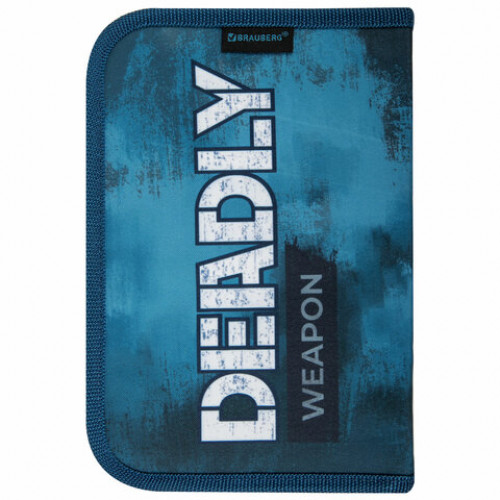 Пенал BRAUBERG, 1 отделение, полиэстер, 21х14 см, Deadly weapon, 270710