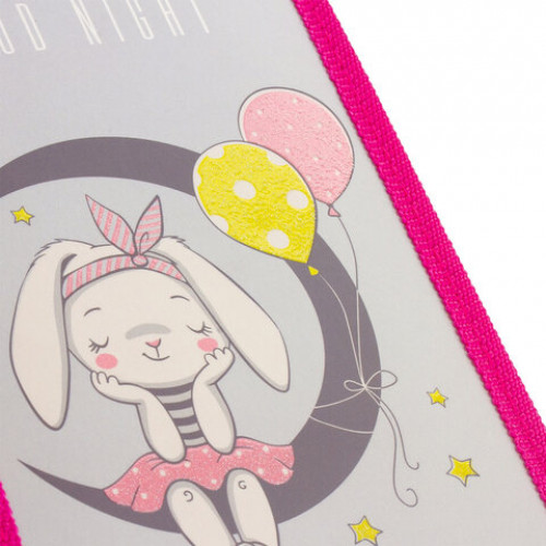 Пенал ПИФАГОР, 2 отделения, ламинированный картон, блестки, 19х11 см, MOON BUNNY, 229157
