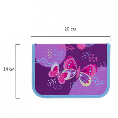 Пенал TIGER FAMILY 1 отделение, ткань, Rhythmic Butterfly, 20х14х4 см, 228956, TGCP-007C1E