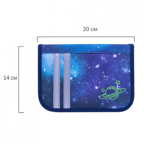 Пенал TIGER FAMILY 1 отделение, 1 откидная планка, ткань, Super Galaxy, 20х14х4 см, 228899, TGNQ-057C1E