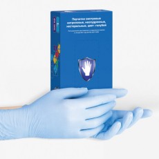 Перчатки нитриловые смотровые 50 пар (100шт), размер L (большой), голубые, SAFE&CARE, ZN302, ZN 302