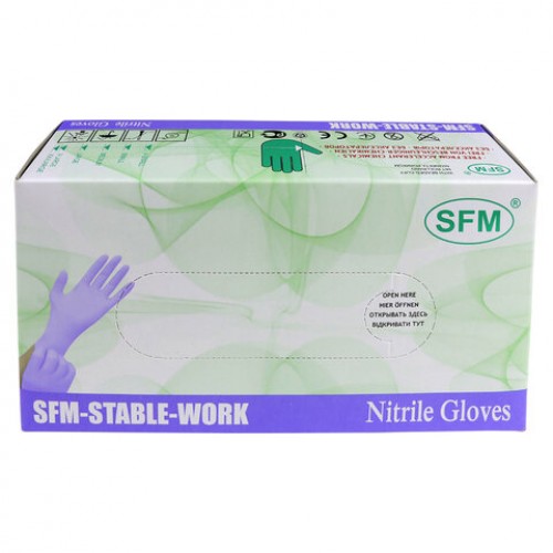 Перчатки нитриловые смотровые SFM Stable-Work Германия 50 пар (100 штук) размер L (большой)
