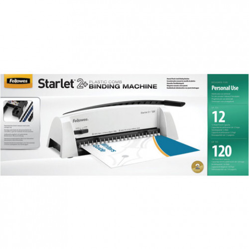 Переплетная машина для пластиковой пружины FELLOWES STARLET 2+, пробивает до 12 л., сшивает до 120 л., FS-52279