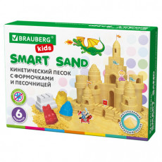 Кинетический Умный песок Чудесный замок с песочницей и формочками, 1 кг, BRAUBERG KIDS, 664918