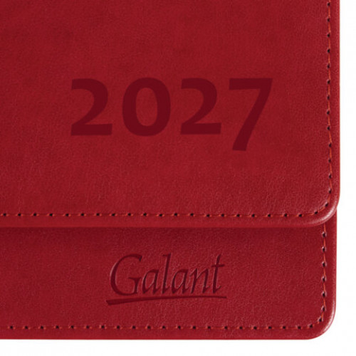 Планинг датированный 2027, 305х140 мм, GALANT Ritter, под кожу, красный, 118207