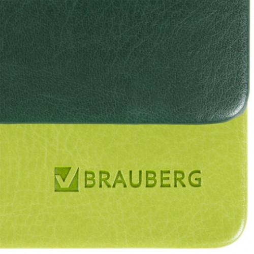 Планинг датированный 2024 305х140 мм BRAUBERG Bond, под кожу, зеленый/салатовый, 114805