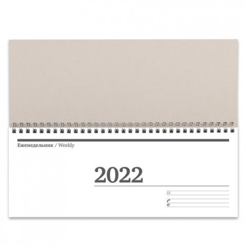 Планинг датированный 2022 (285х112 мм), STAFF, гребень, картонная обложка, 56 л., Однотонный, 113355