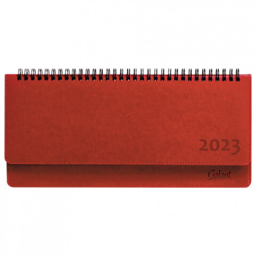 Планинг датированный 2023 305х140 мм GALANT Ritter, под кожу, красный, 114001
