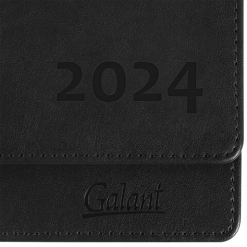 Планинг датированный 2024 305x140 мм GALANT Ritter, под кожу, черный, 114821