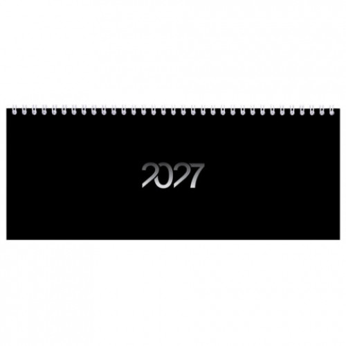 Планинг датированный 2027 285х112мм, STAFF, гребень, картонная обложка, 64 листа, Black style, 117854