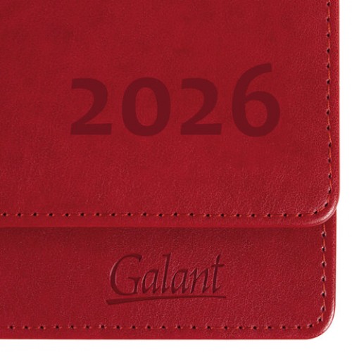 Планинг датированный 2026 305х140 мм GALANT Ritter, под кожу, красный, 117237