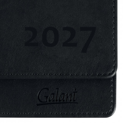 Планинг датированный 2027, 305х140 мм, GALANT Ritter, под кожу, черный, 118208