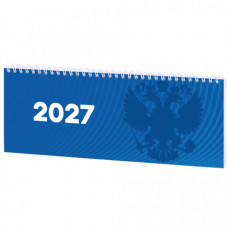 Планинг датированный 2027 285х112мм, STAFF, гребень, картонная обложка, 64 листа, Символика РФ, 117853